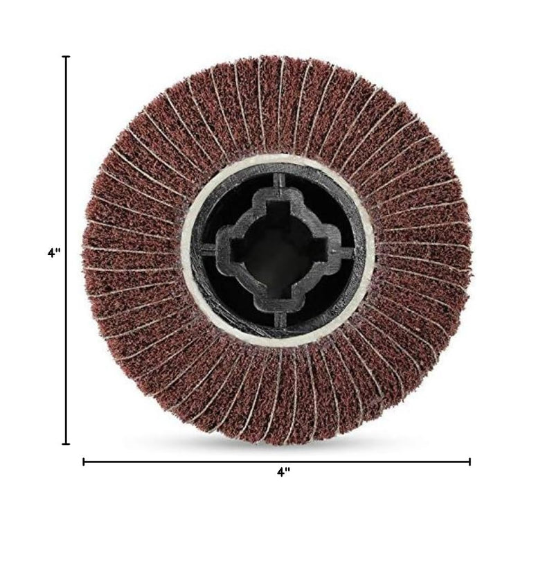 BHA Interleaf Flap Wheel Abrasive Drum, 4" x 4" with 3/4" Quad Keyway (80 Grit) 80 Grit