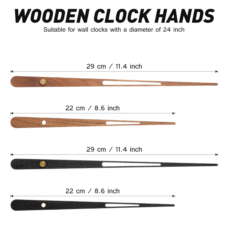 Jadive 2 Pcs High Torque Long Shaft Clock Movement Mechanism with Wooden Clock Hands for DIY Repair Parts Replacement(Fit for 24'' Clock, 21 mm Shaft) Fit for 24'' Clock, 21mm Shaft