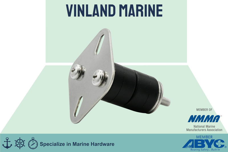 Vinland Marine Nylon Boat Rail Mount Brackets Fit 7/8" ~ 1" Tube Stainless Steel Mount Plate, Boat Navigation Accessories, Pontoon Rail Mount, Boat tubing Accessories, Boat Grill mounting Cleat (2 pack) 1 square plate & 2 oblong plate