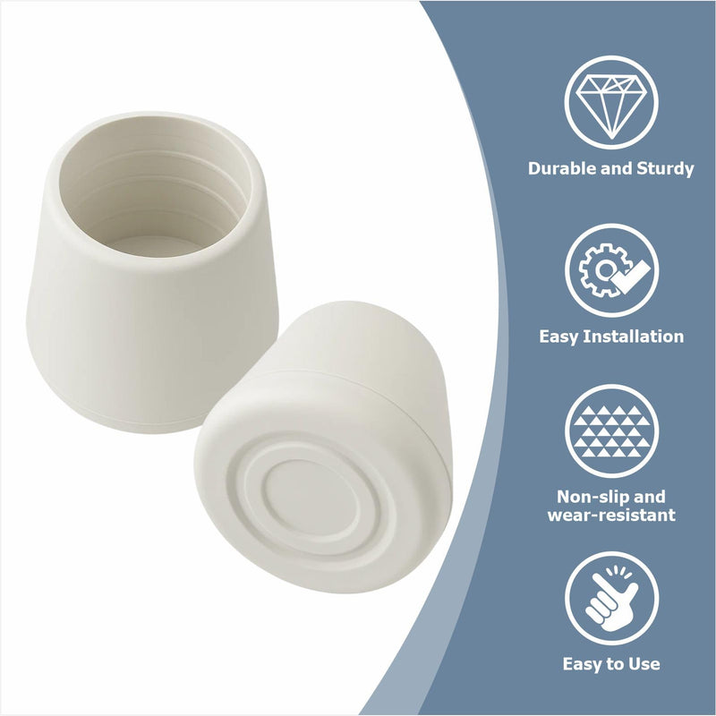 Boat Cover Support Pole Bottom End Cap - 7/8" Rubber Top, Boat Accessories, 12 Pcs (White) White