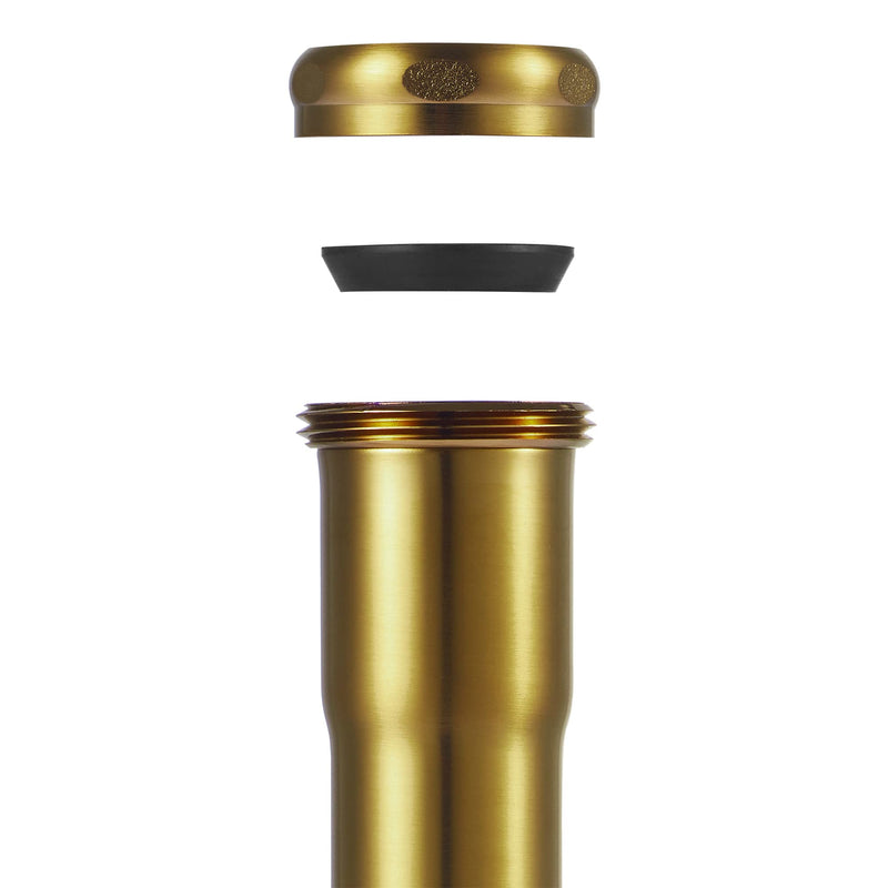 18 Gauge Brass Slip Joint Extension Tube 1-1/4” OD x 8” with Nut and Rubber Washer, P Trap Extension Tube, Sink Drain Tailpiece Tube Extension Heavy Duty, Brushed Brass Gold