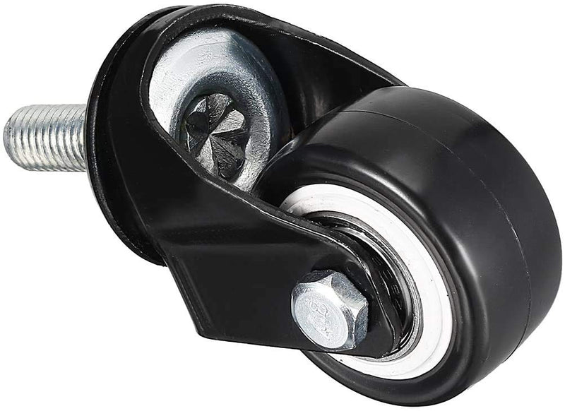 GXYY uoboeuq 1.5 Inch Swivel Caster Wheels PU 360 Degree Threaded Stem Caster Wheel M8 x 25mm, 330lb Total Load Capacity, Pack of 4
