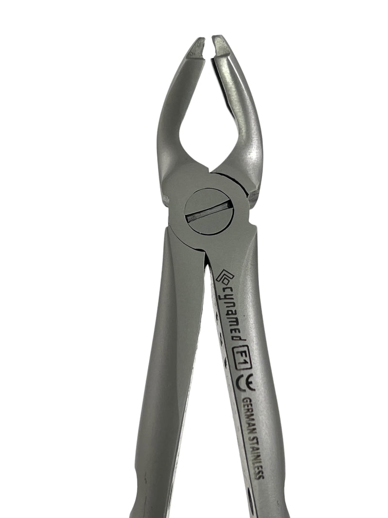 Dental Extracting Extraction Serrated Forceps F1, for Upper Anterior Region, Premium Quality Gold Handle, Stainless Steel