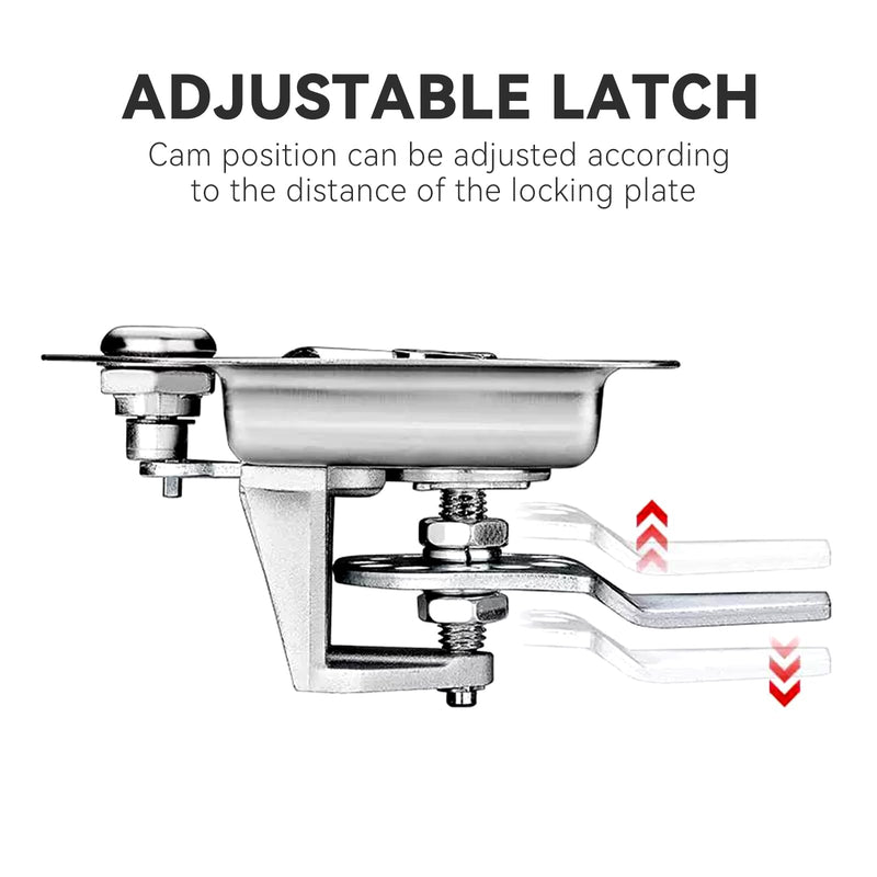 Tool Box Latch, Stainless Steel T-Handle Latches Tool Box Locks with Keys and Gasket Folding T-Handles Latch Heavy Duty Flush Mount Handle Latch for RV, Camper,Toolbox,Truck Trailer