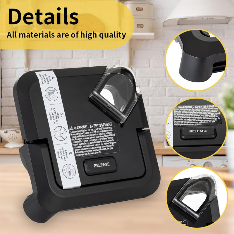 Blender Lid Replacement for Ninja 72 OZ Pitcher Locking Lid, Top Lid Cover Parts for BL610 BN750 BN751 BN800 BN801 CO610B Series,Compatible with NEW Model Pitcher with Rim Extension Only