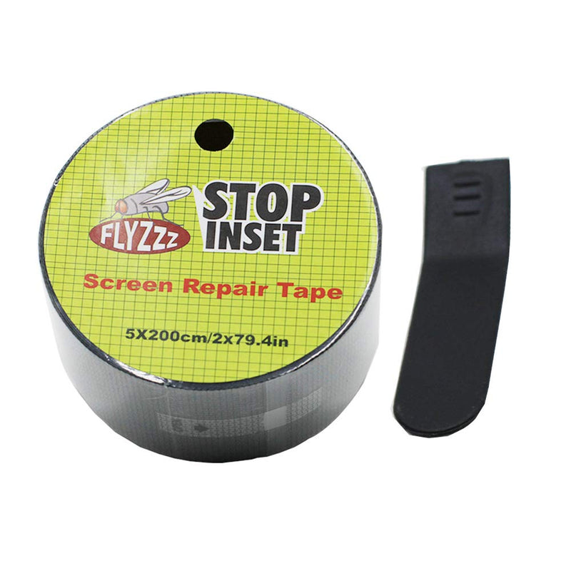 FLYZZZ Window Screen Repair Kit Tape, 79.4 in Waterproof Screen Repair Tape, 3-Layer Strong Adhesive Window Screen Doors Repair Patch Tape Suitable for Covering Holes&Tears Instantly 2x79.4 Inches Light gray