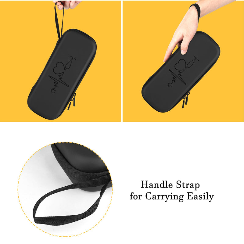 Stethoscope Case for 3M Littmann,Stethoscope Carrying for MDF Acoustica Deluxe Stethoscopes,Stethoscope Travel Holder for Nurse Accessories Black PU-Black