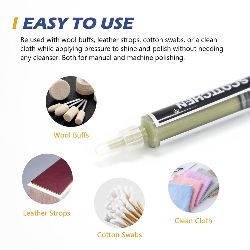 SCOTTCHEN Diamond Polishing Paste,600 Grit 22-36 Microns Lapping Compound with 50% Concentration of Diamond Powders for Jewelry, Metal, Ring, Glass, Coin,etc.-5 Gram 600 Grit