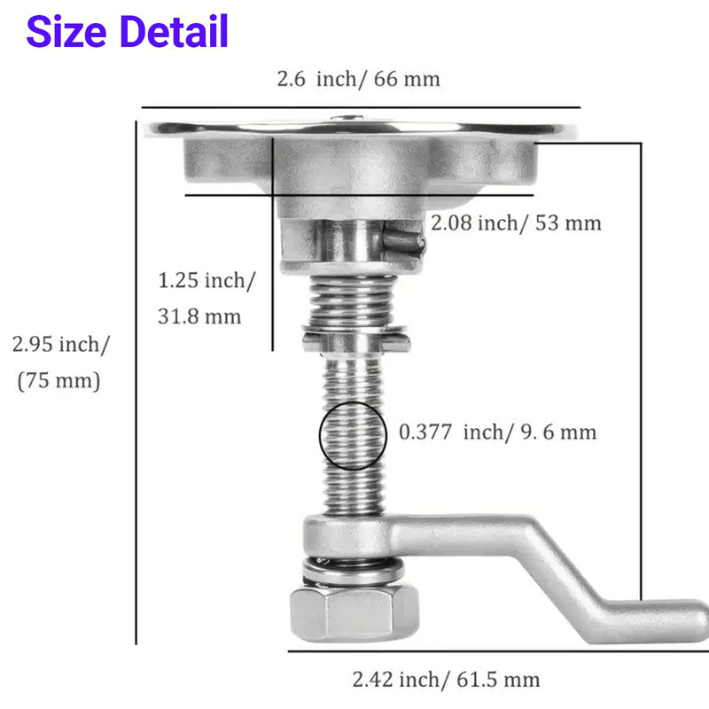 Boat Hatch Latch Stainless Steel Marine Slam Latch Boat Flush Pull Handle with Plate and Screws 2 pack
