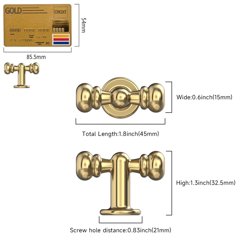 Amerdeco 10 Pack Champagne Bronze Cabinet Knobs Single Hole Cabinet Pulls Drawer Knobs and Pulls for Bathroom Cabinets ZH0083 Knob