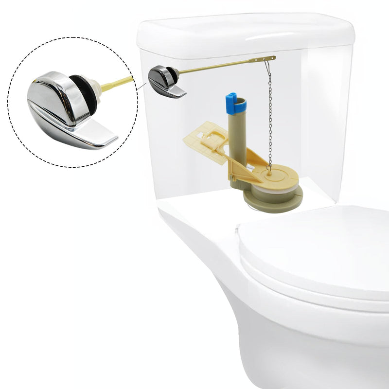Toilet Flush Valve & WC Lever Replacement Parts,Side Mount Flush Handle Kit,9.8-Inch Solid Copper Rod with Chain,Compatible with 3-Inch One-Piece Toilets,TOTO THU Series Tank Repair Parts Toilet Flush Valve&Lever