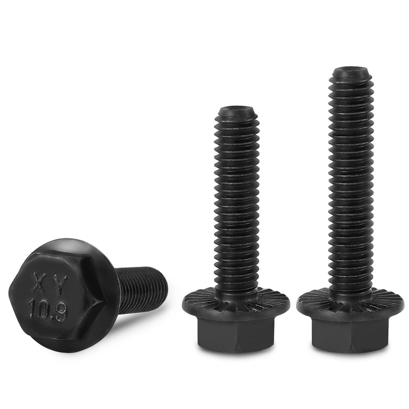 M8-1.25 x 25mm Flanged Hex Head Bolts,External Flange Hex Drive Screws,Class 10.9 Black Zinc Plated,Alloy Steel,Full Coarse Thread,Pump,Fix Car,DIY Project(23Pcs) M8x25mm