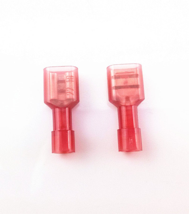 yueton® 100pcs Red 22/18- Gauge Nylon Female Fully-Insulated Quick Disconnects Wiring Spade Wire Crimp Terminal