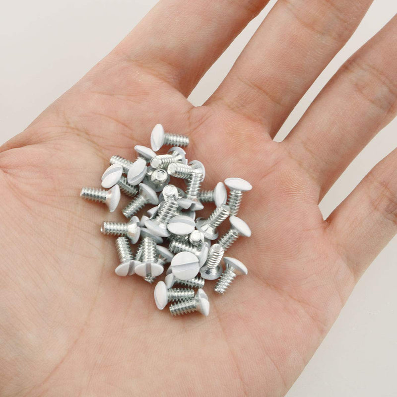E-outstanding 50-Pack Wallplate Screws White Replacement Wall Plate Mounting Screws 5/16", Oval Head Slotted