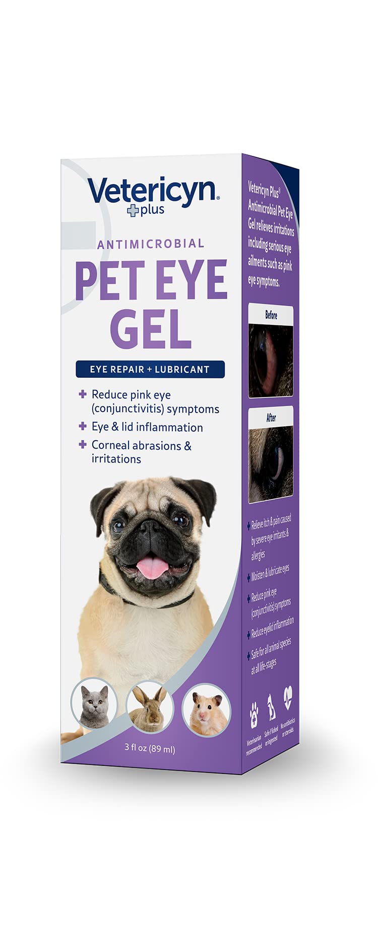 Vetericyn Plus Pet Eye Gel | Dog and Cat Eye Ointment Alternative to Lubricate and Relieve Eye Irritations and Abrasions, Reduce Symptoms of Pink Eye in Dogs and Cats. 3 ounces - PawsPlanet Australia