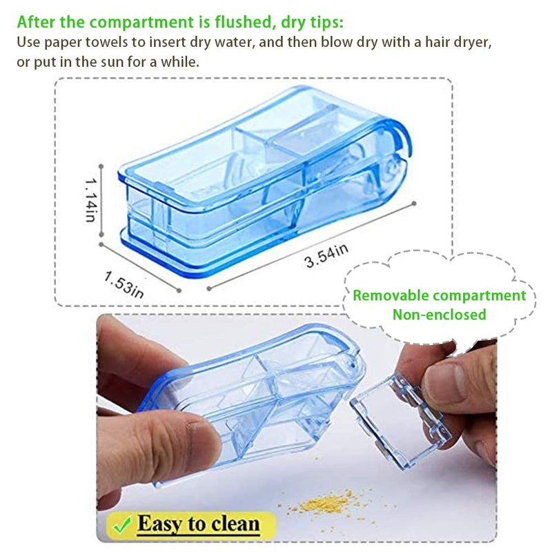 JohnBee Pill Cutter | Best Pill Cutter for Small or Large Pills | Designed in The USA| Cuts Vitamins | Includes Keychain Pill Holder (Blue) Blue