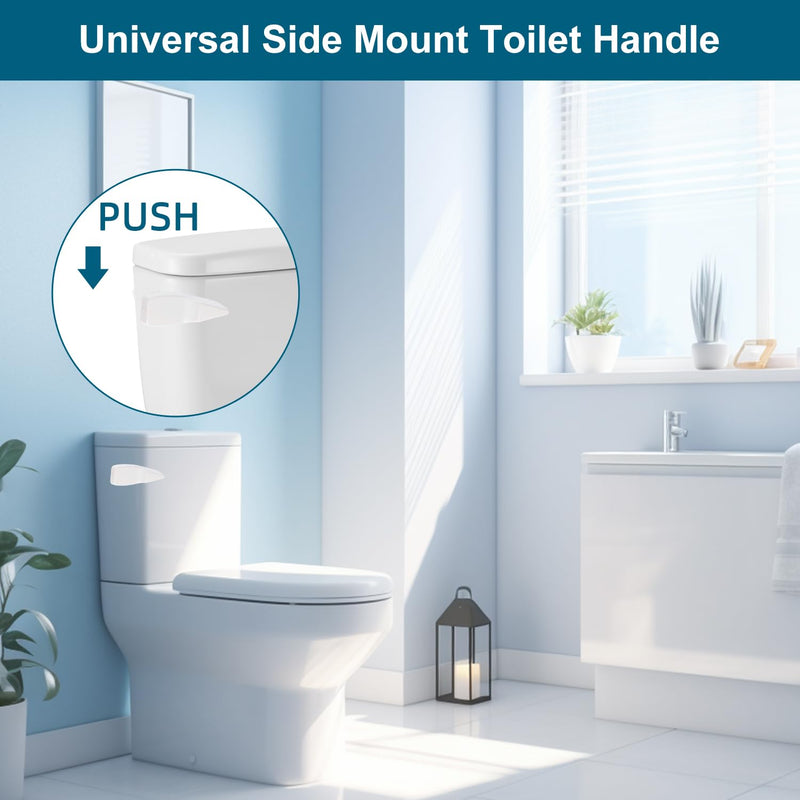 Hygie Rinse Universal Side Mount Toilet Handle Replacement Kit Compatible with American Standard/Mansfield/Gerber Toilet, Toilet Tank Flusher Lever with Flapper Chain, White 1PC - NewNest Australia