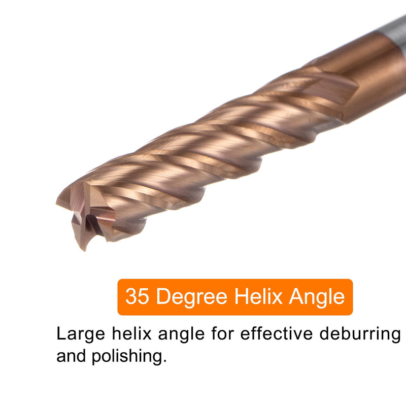 HARFINGTON Carbide Square End Mill 8mm (5/16") Dia 8mm (5/16") Shank 100mm (4") Extra Long HRC55 TiSiN Coated Micro-Grain Tungsten Carbide 4 Flutes Milling Bit Cutter