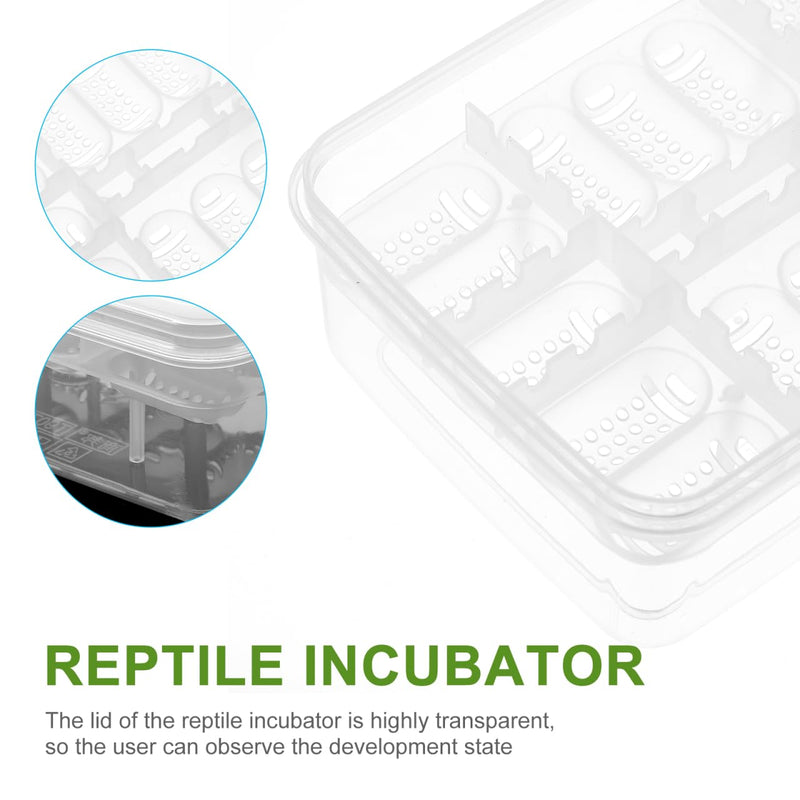 Reptile Egg Incubator Tray 16 Compartments Transparent Hatchery Box for Tortoise Lizard Snake Breeding 6.57 X 4.84 X 2.36 in 2-Pack