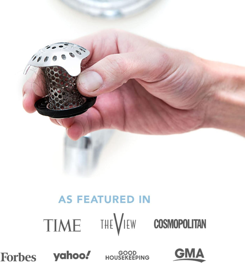 TubShroom Ultra Revolutionary Bath Tub Drain Protector Hair Catcher/Strainer/Snare Stainless Steel, 1-Pack, Silver Stainless Single
