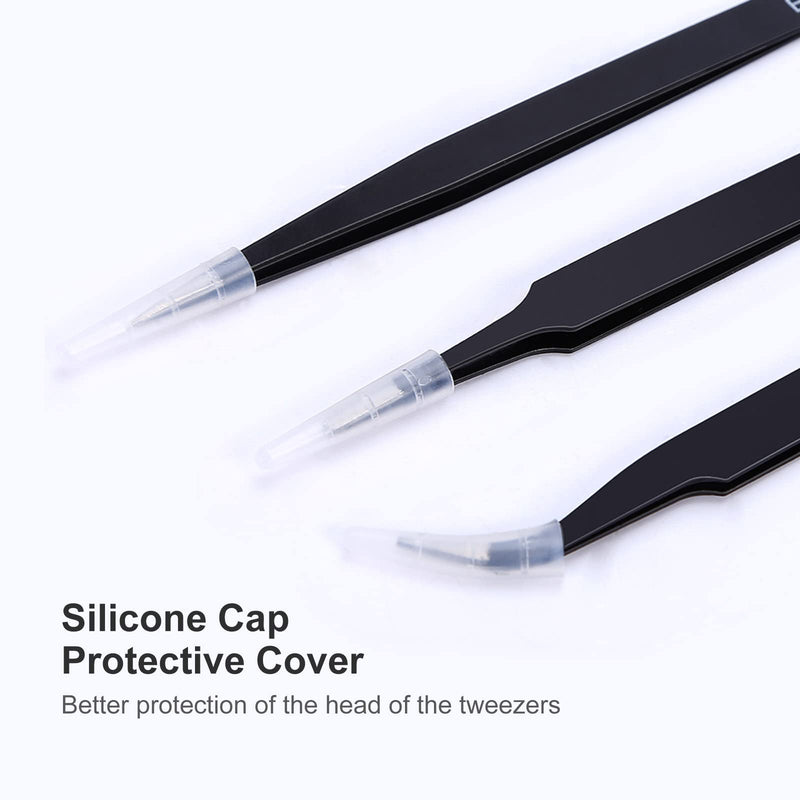 3PCS Precision Tweezers Set, Upgraded Anti-Static Stainless Steel of Tweezers, for Electronics, Soldering, Laboratory Work, Jewelry-Making, Model, Craft 3