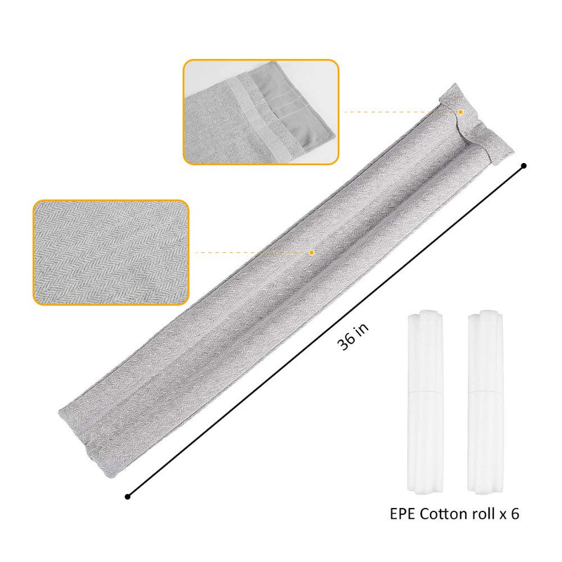 VISEMAN 36 Inch Under Door Stopper-Door Noise Blocker, Double Sided Door Stopper, Machine-Washable Nylon-cotton Beige