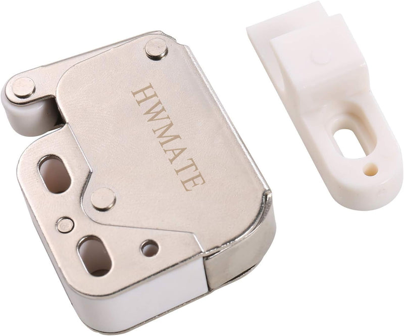 Push to Open Touch Release Lock Spring Loaded Mini Latch for Kitchen Cabinet Cupboard Wardrobe Door (4 Pack)