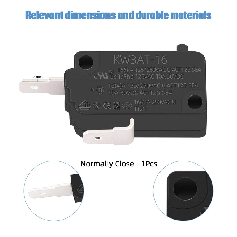 KW3AT-16 Microwave Oven Door Switch 16A 125/250V Door Interloc for KW3A, KW3A-16 (2 Open and 1 Closed) 2 pcs Normally Open and 1pc Normally Closed