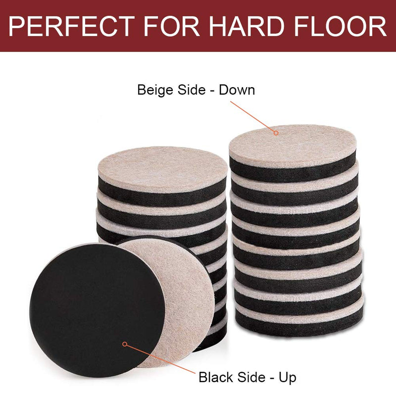 Yelanon Felt Furniture Sliders, 20pcs-3 1/2” Furniture Sliders for Carpet, Furniture Pads Hardwoods Floors, Heavy Furniture Movers Sliders, Reusable Moving Pads, Floor Protectors for Carpet 20pcs 3.5"