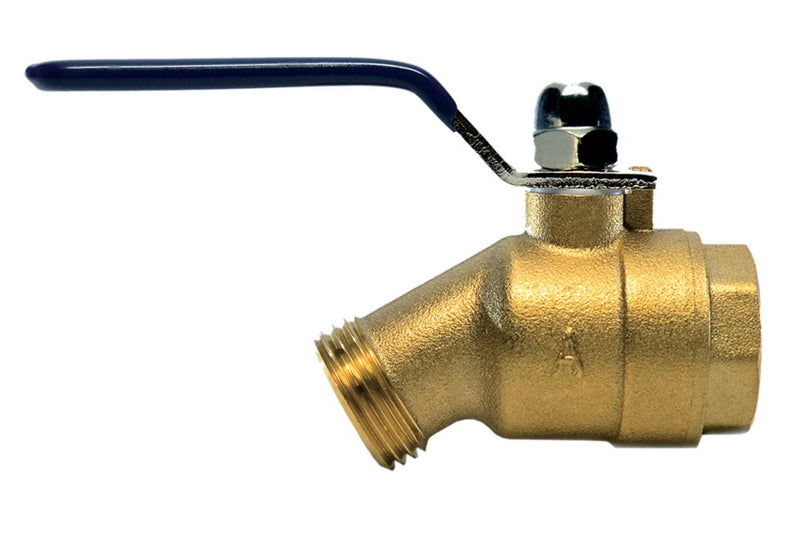 American Valve M76QT 3/4" Quarter Turn Hose Bibb FIP, 2 port, 3/4-Inch, Brass 3/4 Inch