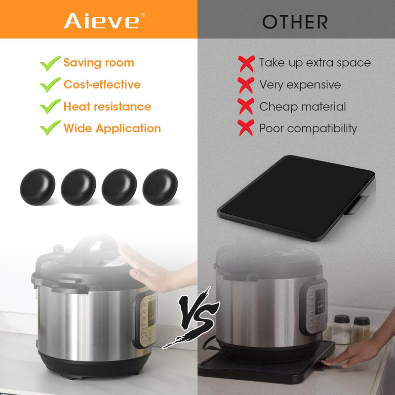Aieve Appliance Slider, 16 Pcs Appliance Sliders for Kitchen Appliances, Small Appliance Slider for Most Countertop (Black) 16Pcs-Black
