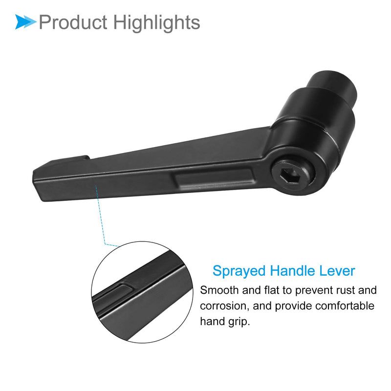 Clamping Lever Handles, M10 Female Thread 93mm Lever, Adjustable Quick Release Locking Rotating Knobs Black - (Applications: for Lathe Machinery), 2-Pieces M10 x 93mm