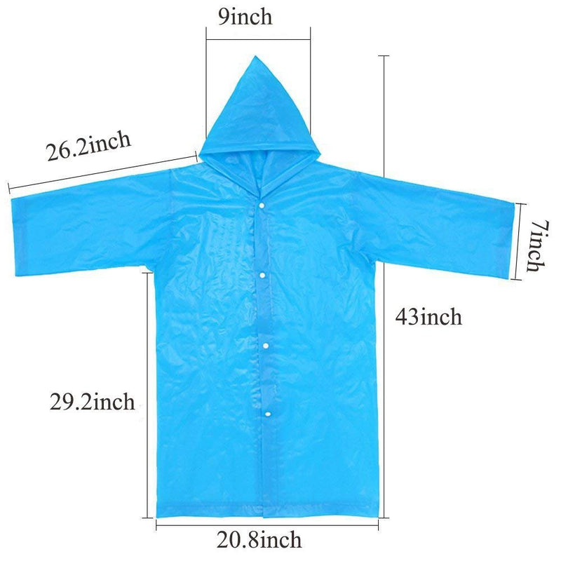 Raincoat for Kids, Kids Rain Ponchos Reusable Emergency for for Camping Hiking Traveling Backpacking White