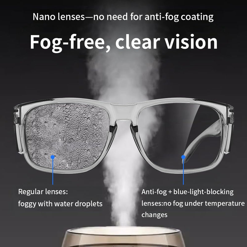 Z87Anti-Fog Photochromic Blue Light Blocking Safety GlassesUV400 Impact Resistant Protective Eyewear, for Men Women Gray