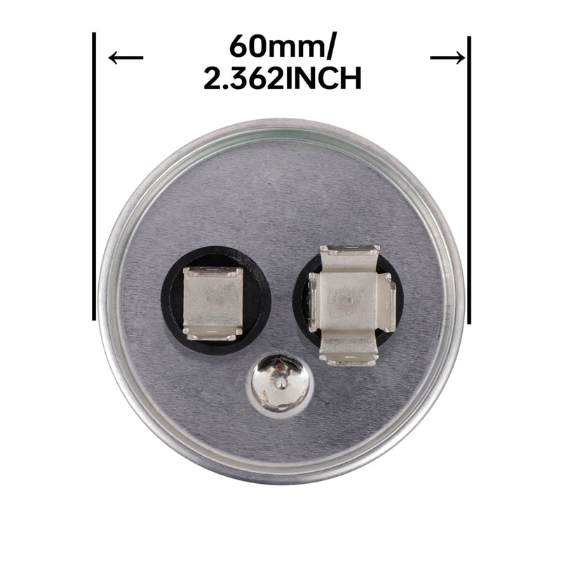 BOJACK 80 uF ±5% 80 MFD 370/450 V CBB65 Round Run Start Capacitor for AC Motor Run or Fan Start and Cool or Heat Pump Air Conditione