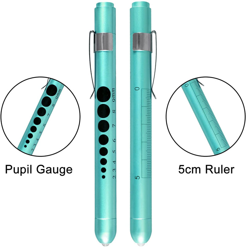 Diagnostic Medical Penlight, Mini Reusable LED Penlight Flashlight Pen Torch, Torch Doctor Nurse Emergency Pen Light with Pupil Gauge and Ruler
