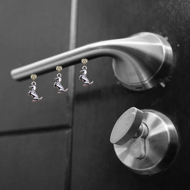 Silver Hinge Head Home Decoration Sausage Dog,Magnetic Hinge Dropper Hanging,Magnetic Hinge Head Toppers,Door Hinge Pin Topper (Silver) Silver