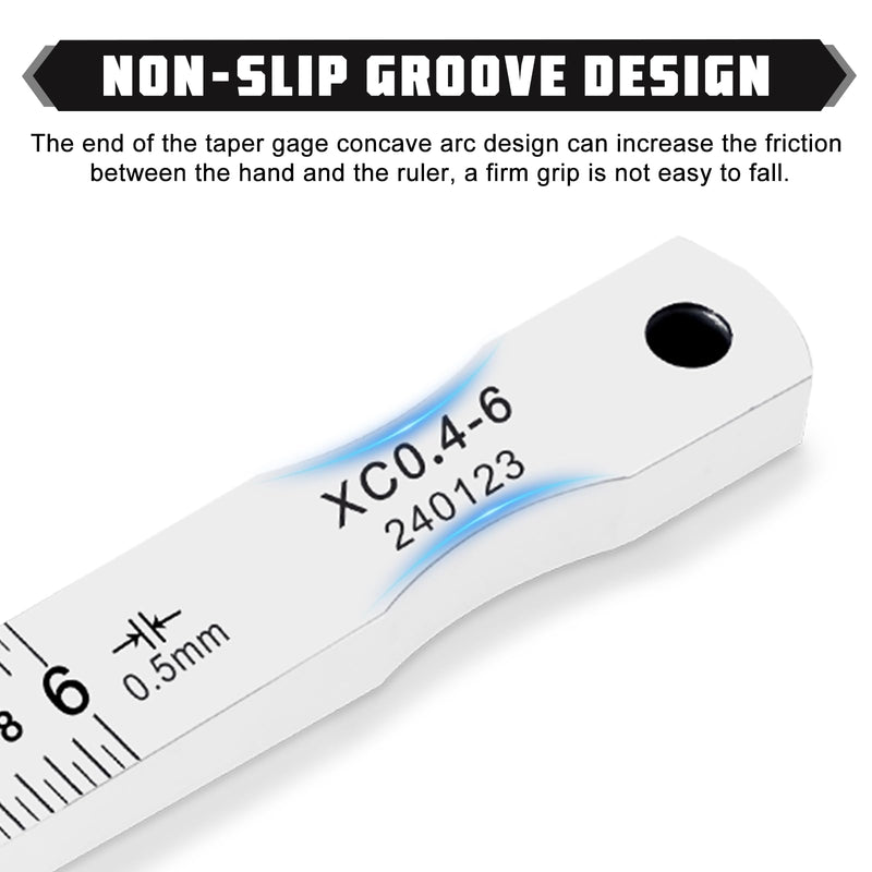 YUCHENGTECH Taper Gauge Gap Gage Welding Wedge Feeler Gauge Gap Feeler Wedge Gauge Gage Gap Hole Measure Tool 0.4-6mm
