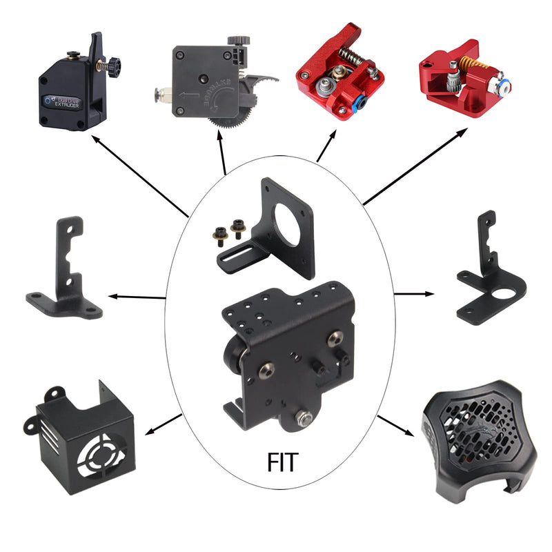 Ender 3 Direct Drive Upgrade Kit Aluminum Plate with Dual Gear Extruder Kit with Motor Easy Print TPU Flexible Filament for Ender3/3 V2/3 Pro/CR10 (Aluminum Plate+Dual Extruder+Motor Kit) Aluminum Plate+Dual Extruder+Motor Kit