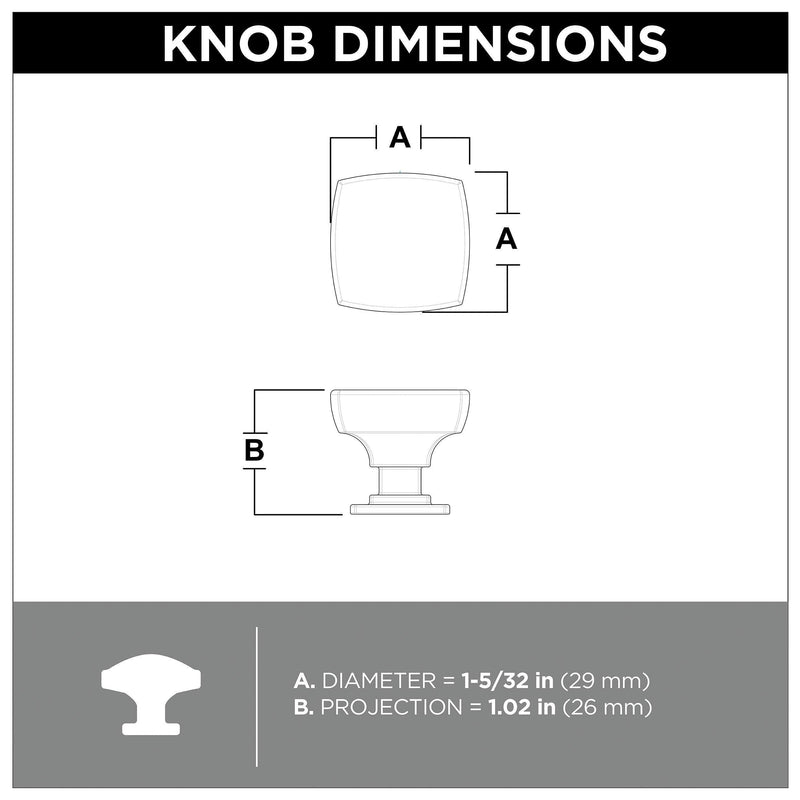 Franklin Brass Parow Cabinet Knob, Matte Black, 1-1/8 in (29mm) Dresser Drawer Pull, 10 Pack, P29542Z-FB-B