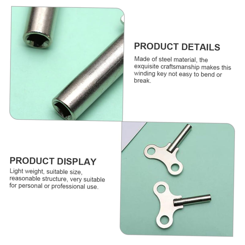 Uonlytech 2 Pcs Clock Key Timeclock Clock Winding Keys Clock Winding Key Tool Hotfix Tool Spanner Key Wind Alarm Clock Wind-up Key Clocks Key for Mechanical Pro Tools Steel Repair Tool Major