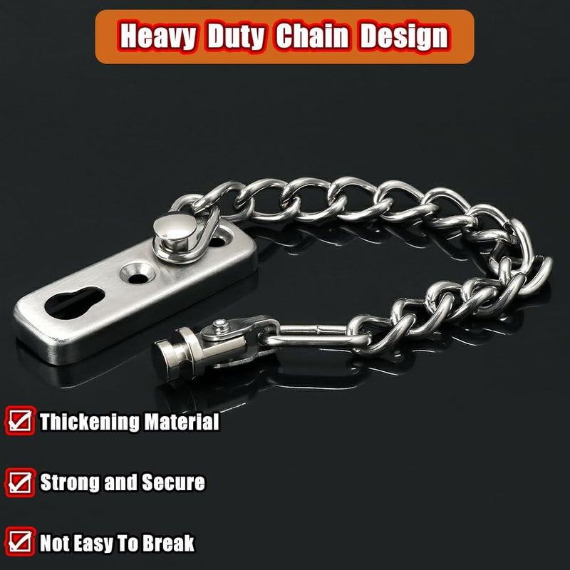 Alise Chain Door Guard Lock，Door Chain Locks with Safety Spring Anti-Theft Press Latch,Chain Locks for Inside Door and Extra Front Door Lock, Brushed Nickel(1 Pack) 1 Pack