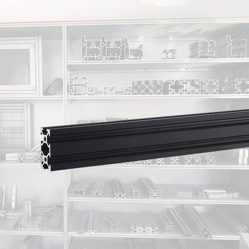 IXGNIJ 2pcs 400mm V Slot 2040 Aluminum Extrusion European Standard Anodized Linear Rail for 3D Printer Parts and CNC DIY Black(400mm) 2PCS 400mm(15.75'')