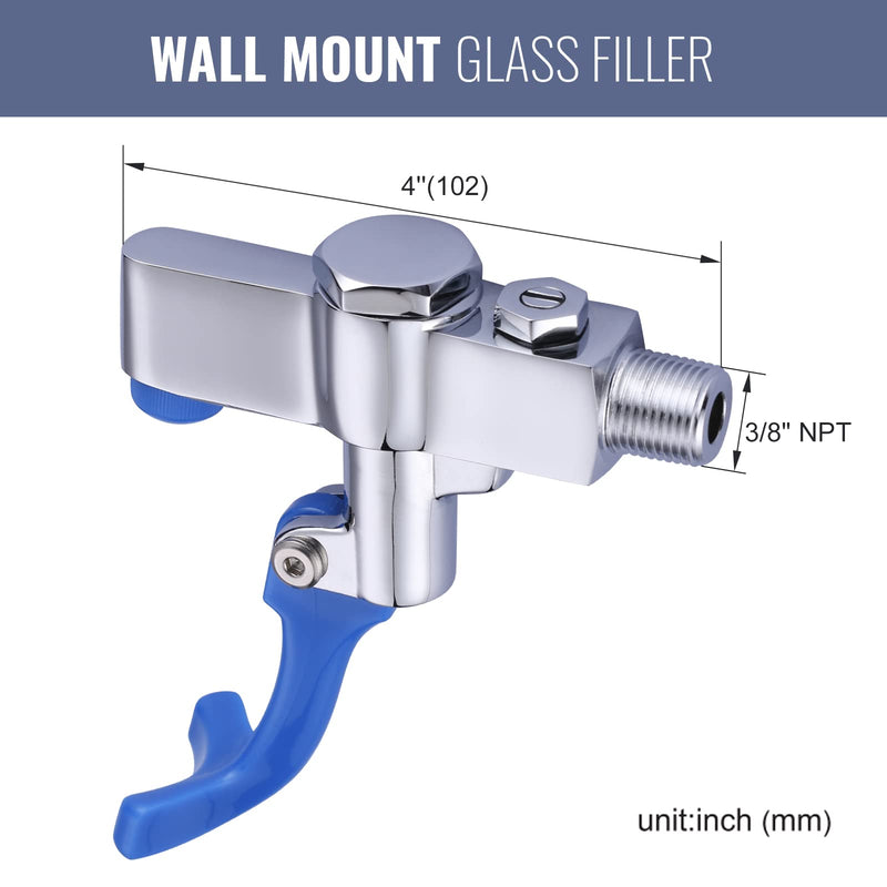 Glass Filler Faucet Wall Mount: iVIGA Push-Back Water Bottle Filling Station - Brass Glass Filling Station Water Filler Faucet for Bar Cafe Hotel Kitchen - Male Inlet No Flange