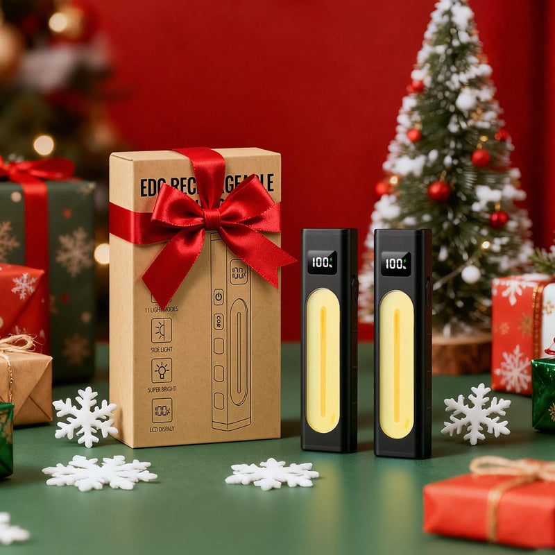 Rechargeable Flashlights High Lumens 1800, Flat EDC Flashlight Rechargeable, Magnetic Pocket Flashlight Super Bright, Powerful LED Flashlight for Home, Tactical Flash Lights as Christmas Gifts for Men 2Pack