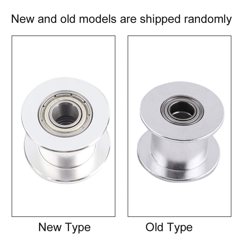 Gt2 Idler Pulley 10mm, 5 Pcs Toothless Bore 5mm Aluminum Aloy Timing Belt Drive Pulley for 3d Printer 10mm Width Timing Belt, Belt Tensioner Pulley Without Teeth