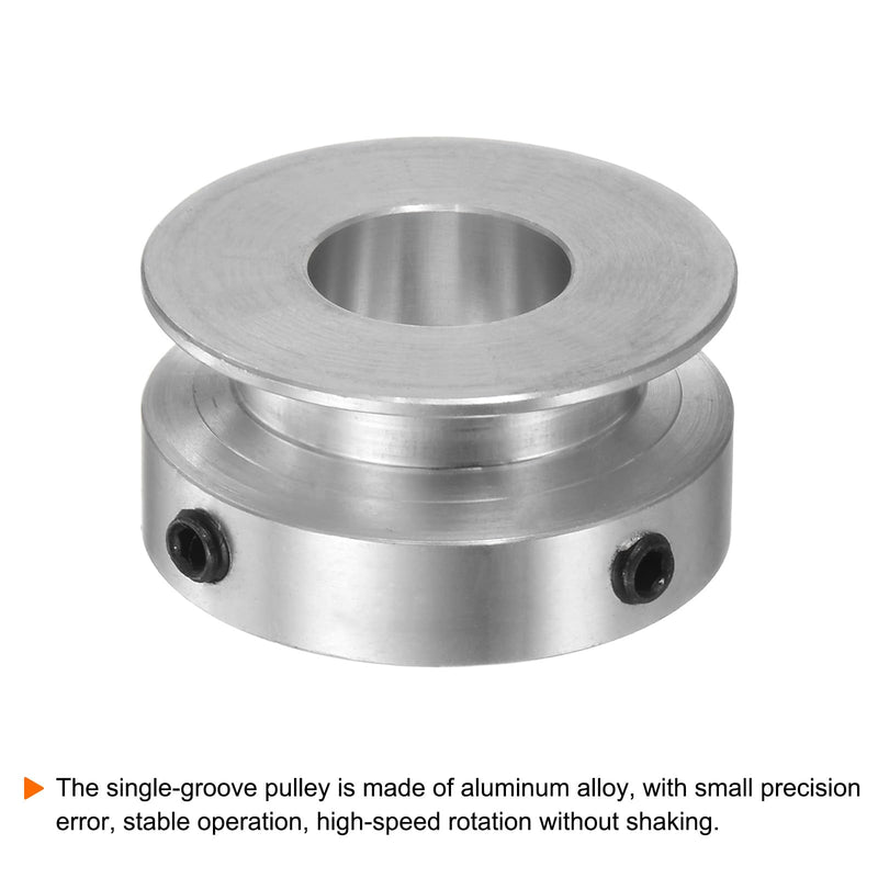 HARFINGTON Single Groove Pulley 12mm Fixed Bore 30mm Outer Diameter Aluminum Alloy with Hex Wrench for Drilling Machine 6mm PU Round Belt 12mmx30mm