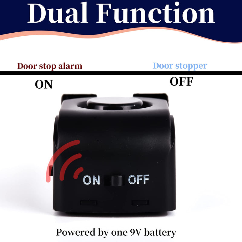 Door Stop Alarm, Door Stopper with 120DB Security Alarm, Floor Wedge Doorstop for Travel Apartment Home House (Pack of 1) 1 Pack Black