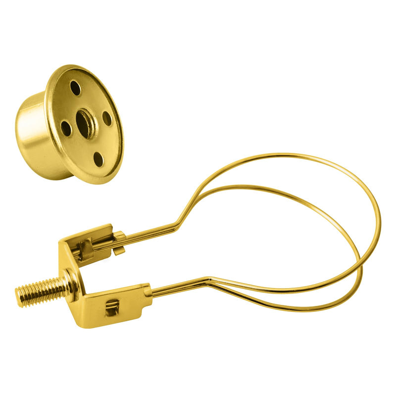 Lamp Shade Light Bulb Clip Adapter, 2 Pack Clip on Lampshade Adapter Includes Finial and Lampshade Levellers to Keep Lamp Shade in Place, Lamp Shade Holder for Clip On Light Bulbs (Brass) Brass