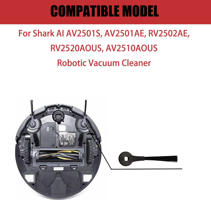 Side Brush for Shark AI AV2501S, AV2501AE, RV2502AE, RV2520AOUS, AV2510AOUS Robotic Vacuum Cleaner Replacement Parts - 4 Pack Black